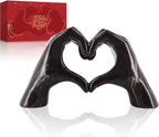 Heart Hands Sculpture for Living Room Bedroom Bookshelf, Unique Birthday for Women Girls Sisters Girlfriend Mom Teacher (No Bracelets) - Grand Goldman