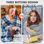 Heated Blanket Electric Throw, 50X60, Heating Throw with 10 Heating Levels/8 Hours Auto Off, Navy Blue Plaid Checkered Sherpa Blanket Warmer for Adults, Washable Blanket Gift for Couch Bed Office, ETL - Grand Goldman