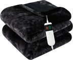 Heated Blanket Electric Throw, Heating Blanket Soft Sherpa Flannel Throw, Heat Blankets for Home & Office Machine Washable Overheating Protection 8 Hours Auto Off 10 Fast Heating Levels - Grand Goldman