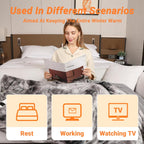 Heated Blanket Electric Throw, Heating Blanket Soft Sherpa Flannel Throw, Heat Blankets for Home & Office Machine Washable Overheating Protection 8 Hours Auto Off 10 Fast Heating Levels - Grand Goldman