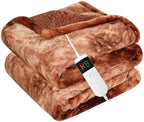 Heated Blanket Electric Throw, Heating Blanket Soft Sherpa Flannel Throw, Heat Blankets for Home & Office Machine Washable Overheating Protection 8 Hours Auto Off 10 Fast Heating Levels - Grand Goldman