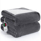 Heated Electric Blanket Blanket - Electric Throw Blanket 72"x84" for Bed- Heated Blanket with 5 Heating Levels& 4 Hours Auto off for Couch Home Office - Soft Fleece Heating Blanket for Full Body(Grey) - Grand Goldman