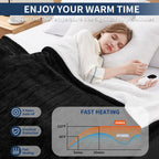 Heated Electric Blanket Blanket - Electric Throw Blanket 72"x84" for Bed- Heated Blanket with 5 Heating Levels& 4 Hours Auto off for Couch Home Office - Soft Fleece Heating Blanket for Full Body(Grey) - Grand Goldman