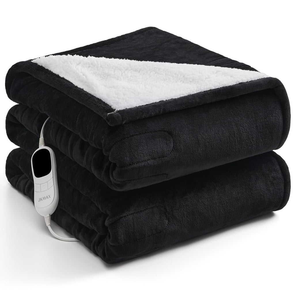 Heated Electric Blanket Blanket - Electric Throw Blanket 72"x84" for Bed- Heated Blanket with 5 Heating Levels& 4 Hours Auto off for Couch Home Office - Soft Fleece Heating Blanket for Full Body(Grey) - Grand Goldman