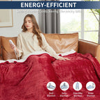 Heated Electric Blanket Blanket - Electric Throw Blanket 72"x84" for Bed- Heated Blanket with 5 Heating Levels& 4 Hours Auto off for Couch Home Office - Soft Fleece Heating Blanket for Full Body(Grey) - Grand Goldman