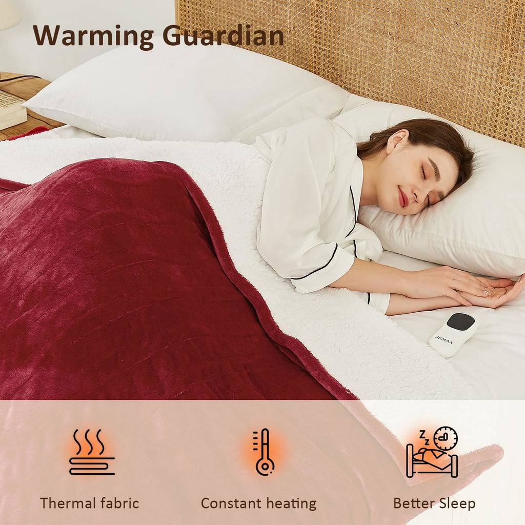 Heated Electric Blanket Blanket - Electric Throw Blanket 72"x84" for Bed- Heated Blanket with 5 Heating Levels& 4 Hours Auto off for Couch Home Office - Soft Fleece Heating Blanket for Full Body(Grey) - Grand Goldman