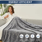 Heated Electric Blanket Blanket - Electric Throw Blanket 72"x84" for Bed- Heated Blanket with 5 Heating Levels& 4 Hours Auto off for Couch Home Office - Soft Fleece Heating Blanket for Full Body(Grey) - Grand Goldman