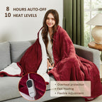 Heated Electric Blanket Blanket - Electric Throw Blanket 72"x84" for Bed- Heated Blanket with 5 Heating Levels& 4 Hours Auto off for Couch Home Office - Soft Fleece Heating Blanket for Full Body(Grey) - Grand Goldman