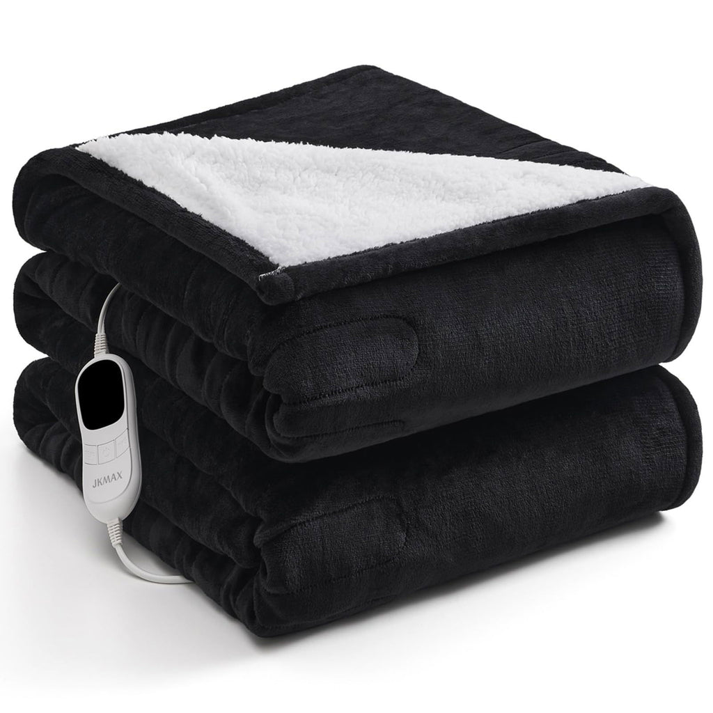 Heated Electric Blanket Blanket - Electric Throw Blanket 72"x84" for Bed- Heated Blanket with 5 Heating Levels& 4 Hours Auto off for Couch Home Office - Soft Fleece Heating Blanket for Full Body(Grey) - Grand Goldman