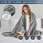 Heated Electric Blanket Blanket - Electric Throw Blanket 72"x84" for Bed- Heated Blanket with 5 Heating Levels& 4 Hours Auto off for Couch Home Office - Soft Fleece Heating Blanket for Full Body(Grey) - Grand Goldman