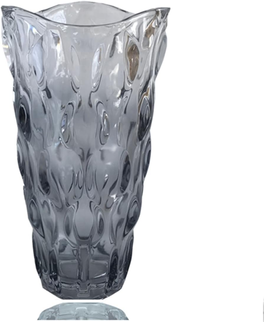 Heavy Glass Flower Vase Thickened 3.5lb 9.5inch Sparkle vase Bohemian Style, for Centerpieces,Wedding,Perfect Home Decor (Sparkle) - Grand Goldman