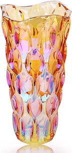 Heavy Glass Flower Vase Thickened 3.5lb 9.5inch Sparkle vase Bohemian Style, for Centerpieces,Wedding,Perfect Home Decor (Sparkle) - Grand Goldman