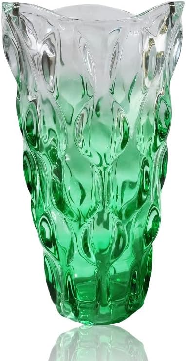 Heavy Glass Flower Vase Thickened 3.5lb 9.5inch Sparkle vase Bohemian Style, for Centerpieces,Wedding,Perfect Home Decor (Sparkle) - Grand Goldman