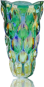 Heavy Glass Flower Vase Thickened 3.5lb 9.5inch Sparkle vase Bohemian Style, for Centerpieces,Wedding,Perfect Home Decor (Sparkle) - Grand Goldman
