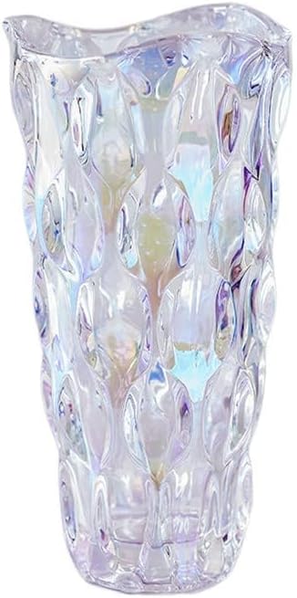 Heavy Glass Flower Vase Thickened 3.5lb 9.5inch Sparkle vase Bohemian Style, for Centerpieces,Wedding,Perfect Home Decor (Sparkle) - Grand Goldman