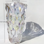 Heavy Glass Flower Vase Thickened 3.5lb 9.5inch Sparkle vase Bohemian Style, for Centerpieces,Wedding,Perfect Home Decor (Sparkle) - Grand Goldman
