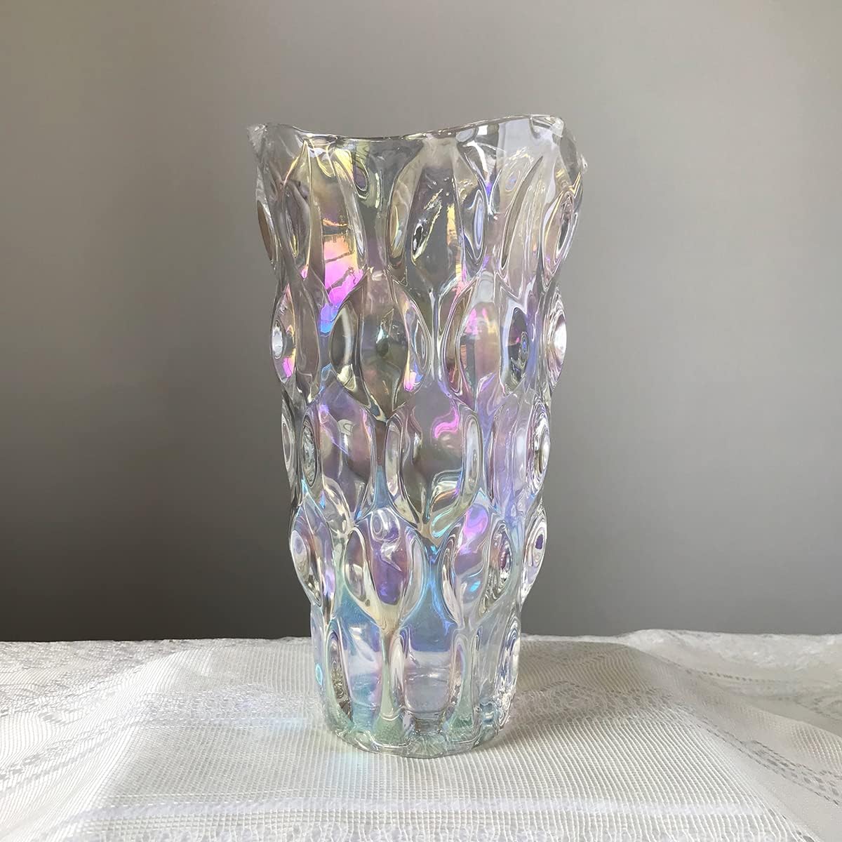 Heavy Glass Flower Vase Thickened 3.5lb 9.5inch Sparkle vase Bohemian Style, for Centerpieces,Wedding,Perfect Home Decor (Sparkle) - Grand Goldman