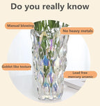 Heavy Glass Flower Vase Thickened 3.5lb 9.5inch Sparkle vase Bohemian Style, for Centerpieces,Wedding,Perfect Home Decor (Sparkle) - Grand Goldman