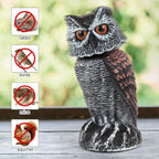 Hedoc 2 Pack Fake Owl Decoys to Scare Birds Away from Gardens and Patios, Rotating Head Owl Bird Deterrents, Nature Enemy Scarecrow Plastic Owl Statues, Pest Repellent, Pigeon Deterrent - Grand Goldman