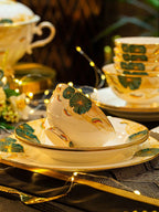 High-end Bone China Dinnerware Set for Elegant Dining and Entertaining Chinese Bowls and Plates for Wedding Gifts & Housewarming - Grand Goldman