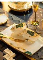High-end Bone China Dinnerware Set for Elegant Dining and Entertaining Chinese Bowls and Plates for Wedding Gifts & Housewarming - Grand Goldman
