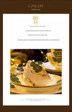 High-end Bone China Dinnerware Set for Elegant Dining and Entertaining Chinese Bowls and Plates for Wedding Gifts & Housewarming - Grand Goldman