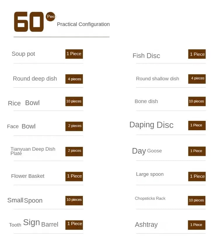 High-end Bone China Dinnerware Set for Elegant Dining and Entertaining Chinese Bowls and Plates for Wedding Gifts & Housewarming - Grand Goldman