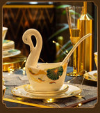 High-end Bone China Dinnerware Set for Elegant Dining and Entertaining Chinese Bowls and Plates for Wedding Gifts & Housewarming - Grand Goldman