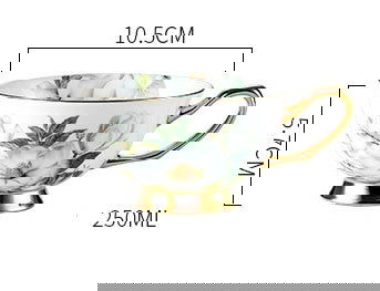 High-grade Bone China Coffee Cup And Saucer Set Flower Tea Afternoon Tea Ceramic Cup Household With Spoon - Grand Goldman