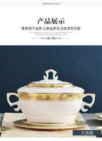 High-grade Three-dimensional Relief Gold 60 Skull Porcelain Tableware Set Bowl Plate Plate Set Ten People Tableware Gift Box - Grand Goldman