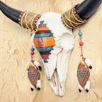 Hippie Decorated Bull Head Niu Tau B&B Pendant Hanging Wall Decoration Living Room - Grand Goldman