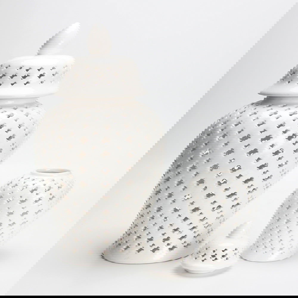 Hollow General Jar Ceramic Golden Ginger Jar Porcelain Storage Jar Vase Hollow Flower Arrangement Pot Home Decoration Vases Pots - Grand Goldman