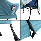 HollyHOME Fabric Large Lazy Chair, Accent Reading Chair, Cozy Lounge Chair with Armrest, Leisure Sofa Chair for Living Room, Bedroom, Dorm, Blue - Grand Goldman