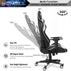 Homall Gaming Chair, Office Chair High Back Computer Chair Leather Desk Chair Racing Executive Ergonomic Adjustable Swivel Task Chair with Headrest and Lumbar Support (White) - Grand Goldman
