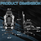 Homall Gaming Chair, Video Game Chair with Footrest and Massage Lumbar Support, Ergonomic Computer Chair Height Adjustable with Swivel Seat and Headrest (White) - Grand Goldman