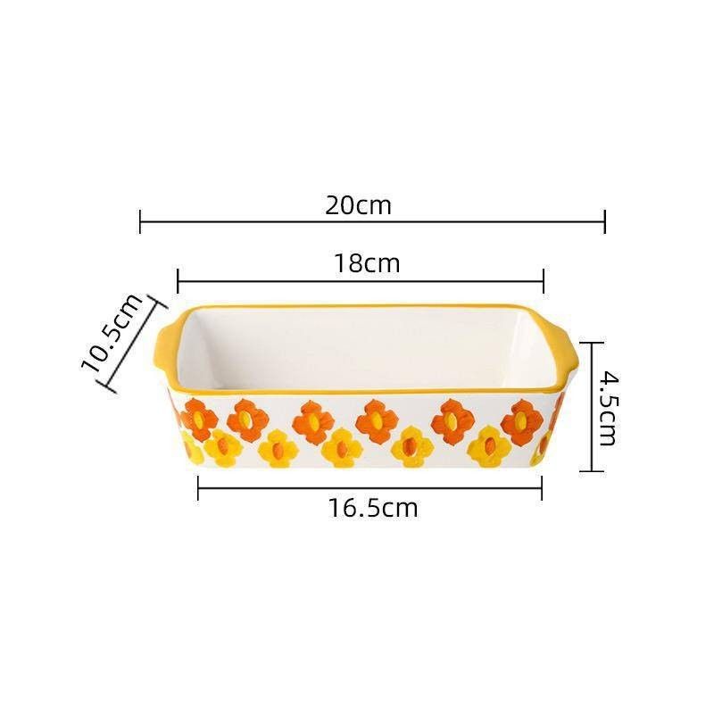 Home Baking Dish Ceramic Plate Creative Rectangular Plate - Grand Goldman