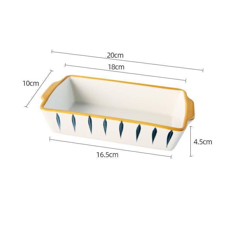 Home Baking Dish Ceramic Plate Creative Rectangular Plate - Grand Goldman