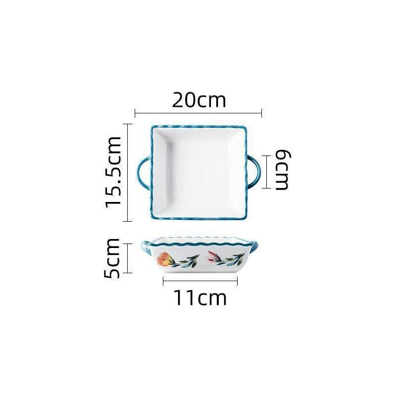 Home Baking Dish Ceramic Plate Creative Rectangular Plate - Grand Goldman