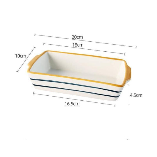 Home Baking Dish Ceramic Plate Creative Rectangular Plate - Grand Goldman