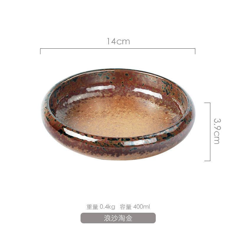 Home Creative Retro Ceramic Plate Dish - Grand Goldman