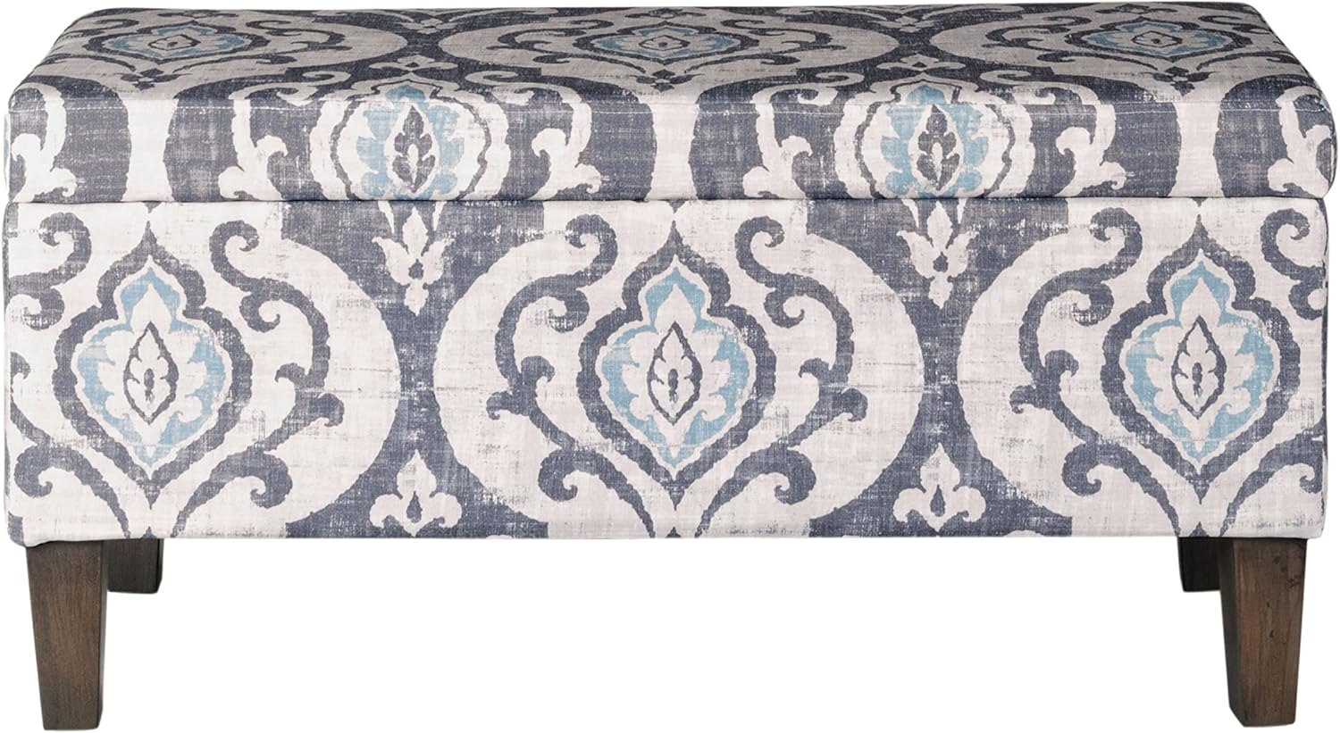 HomePop Malmo Decorative Storage Bench -Cream Chevron Woven - Grand Goldman