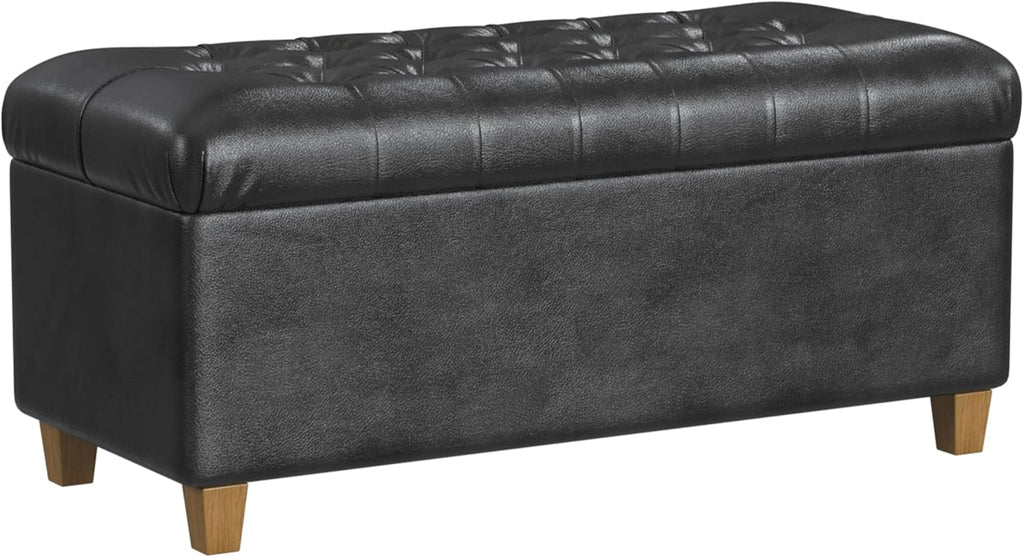 HomePop Malmo Decorative Storage Bench -Cream Chevron Woven - Grand Goldman