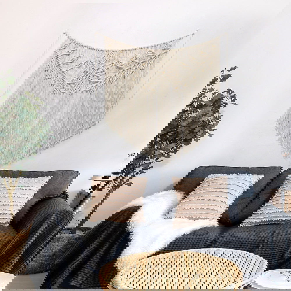 Home Background Decoration Wall Hanging Hand-woven Leaf Tapestry - Grand Goldman