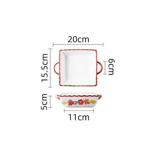 Home Baking Dish Ceramic Plate Creative Rectangular Plate - Grand Goldman