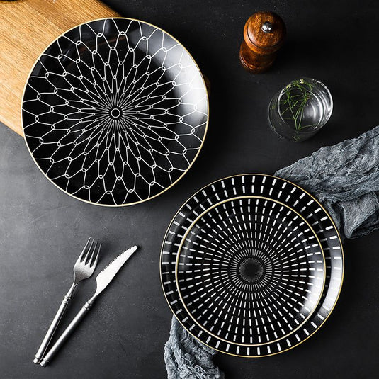 Home Creative Ceramic Tableware Western Dinner Plate - Grand Goldman