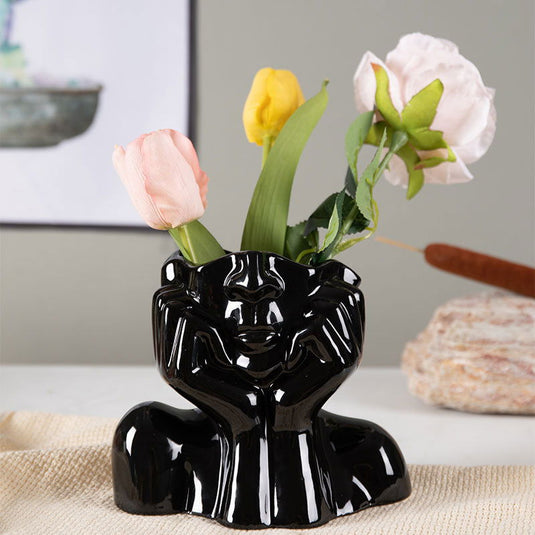 Home Decor Ceramic Vases Flower Vase  Sculpture Crafts - Grand Goldman