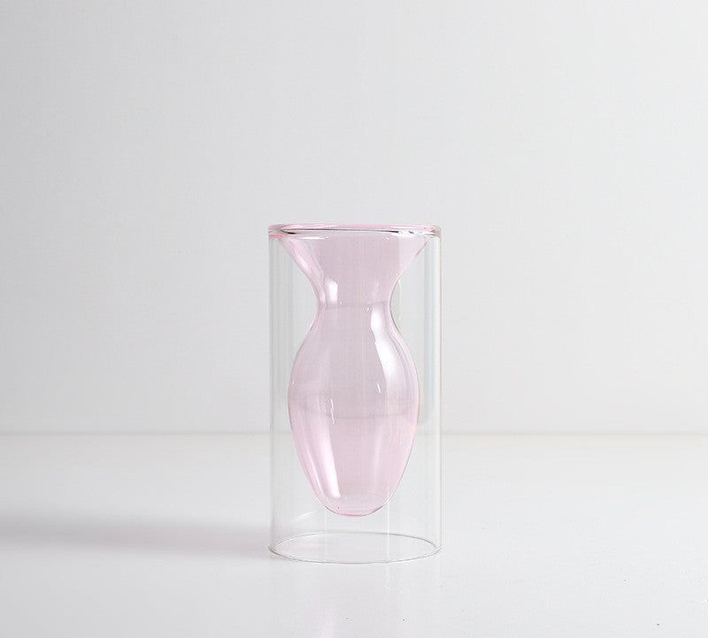 Home Decoration Accessories Nordic Ins Colourful Glass Transparent Vase Living Room Dining Table Dried Flowers Hydroponic Vases - Grand Goldman