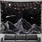 Home Decorative Wall Hangings Star Black And White Art Tapestry - Grand Goldman