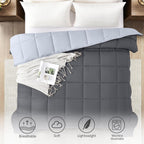 Homelike Moment Lightweight Queen Comforter - Grey Down Alternative Bedding Comforters Queen Size, All Season Duvet Insert Quilted Reversible Bed Comforter Soft Queen Full Size Dark Gray/Light Grey - Grand Goldman