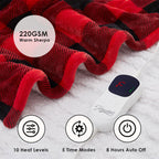 Homemate Electric Blanket Heated Throw - 50“x60“ Ultra Soft Cozy Flannel Heating Blanket with 10 Fast Heat Levels 8 Hours Auto Off Over-Heated Protection ETL Certification Keep Warm in Home Office - Grand Goldman